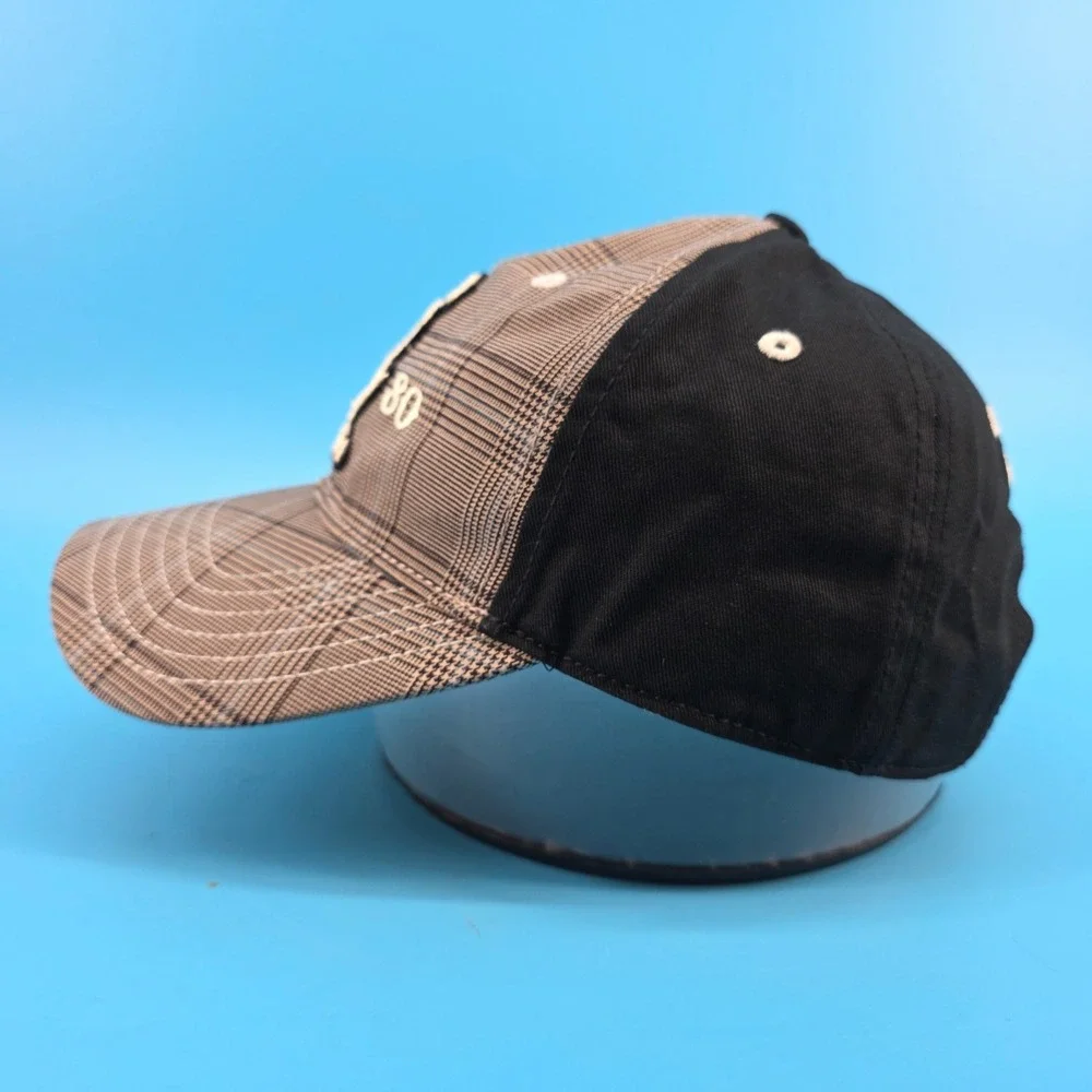 Captain Morgan Official Crew Gear Plaid Pirate Hat Black Brown Adjustable Cap